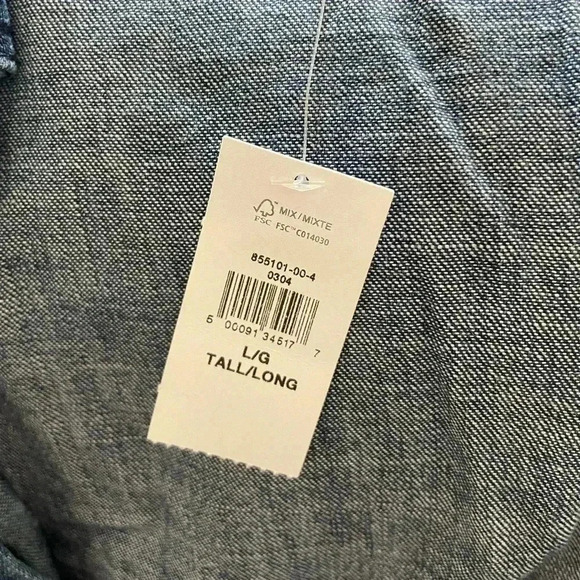 Banana Republic denim two pocket shirt sz L Tall - Picture 3 of 9